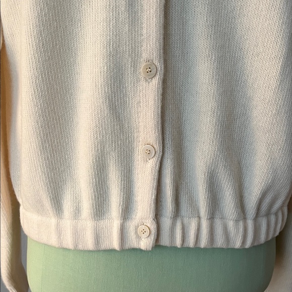 Theory Ivory Knit Button-Up Sweater - Picture 3 of 11